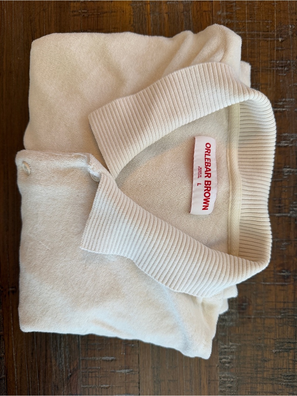 Orlebar Brown Cream V-Neck Polo Sweater